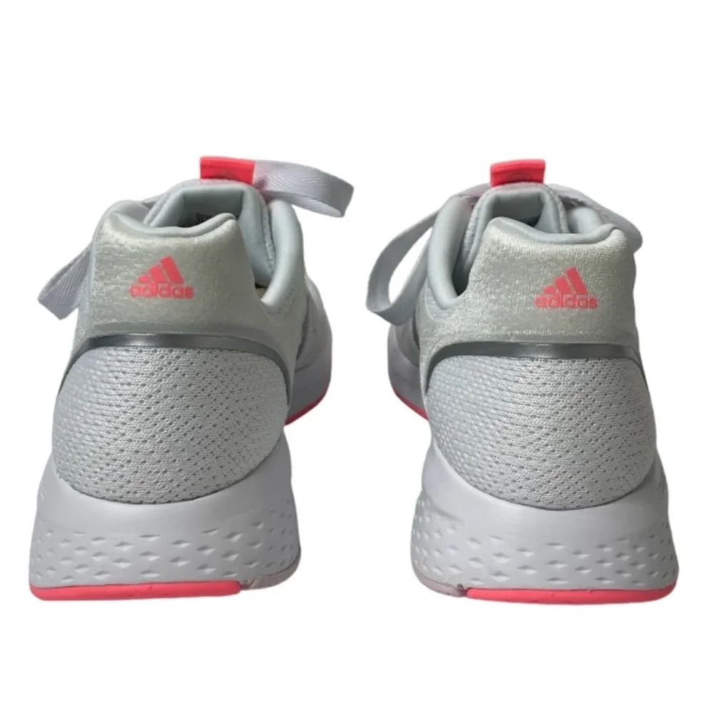 Adidas Bounce Edge Athletic Shoes Running Gray White Silver Coral Pink Size 11